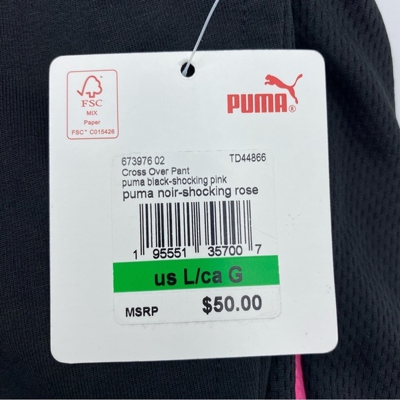 Puma Woman’s Black With Pink Racing Stripe - Large - Picture 3 of 10